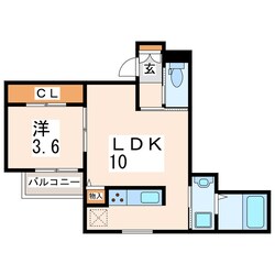 東水前寺 徒歩1分 2階の物件間取画像